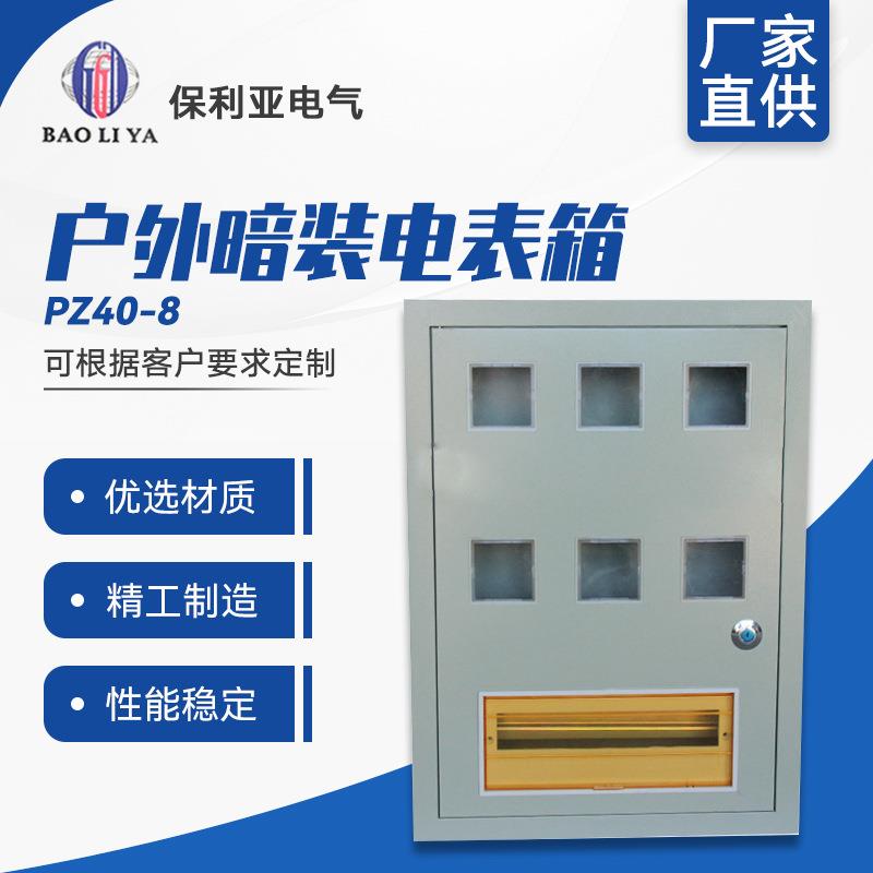 厂家直售PZ40-8户暗装电表箱全铁户外暗装箱防雨防尘，定做