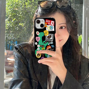 创意恐龙适用苹果11果冻壳iPhone15promax防摔16plus简约14 13pro