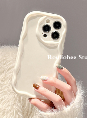 ins小红书同款奶油波浪14手机壳11适用苹果12promax仙女iPhoneXS网红苹果13保护套高级新款XR男女款14Pro软壳
