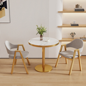 北欧洽谈桌简约现代休闲 奶茶店办公室商务接待桌家用小户型小圆