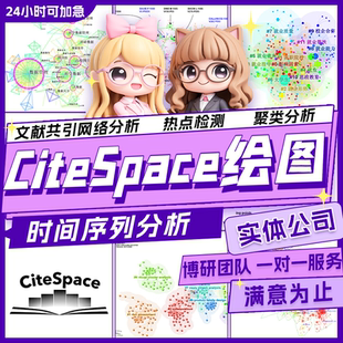 CiteSpace作图分析知识图谱文献计量关键词共现聚类时区间线代做