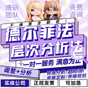 德尔菲法层次分析法AHP模糊综合评价专家评分法变异系数权重代做