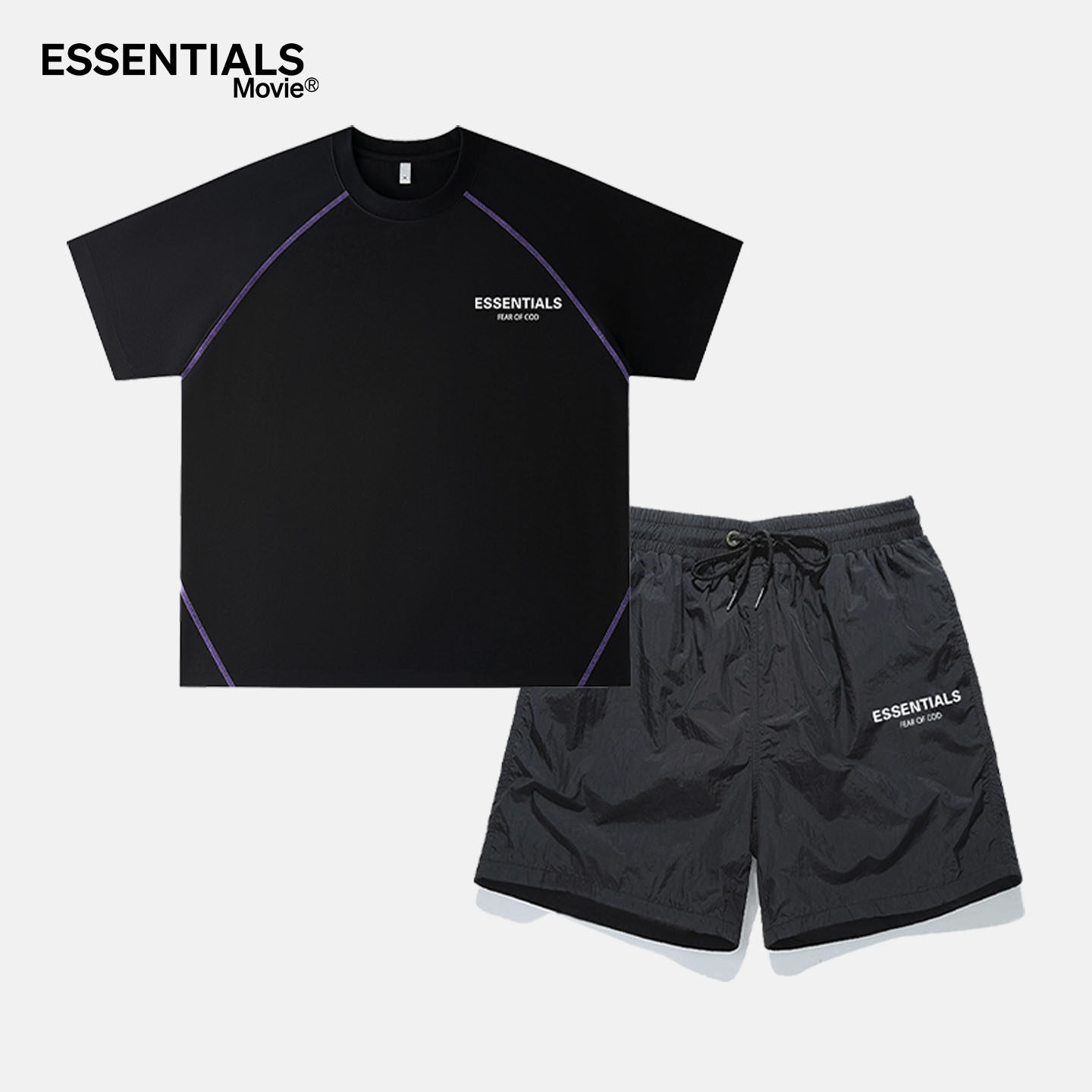 ESSENTIALS官方休闲套装男女情侣户外运动时尚潮牌短袖短裤两件套