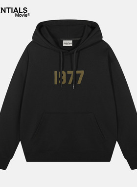 ESSENTIALS MOVIE官方卫衣男1977连帽卫衣秋冬情侣高街加绒外套潮