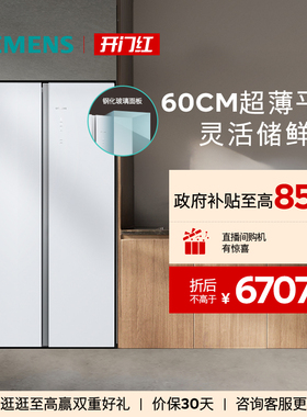 西门子512L对开门家用冰箱一级能效超薄双开门EA220C