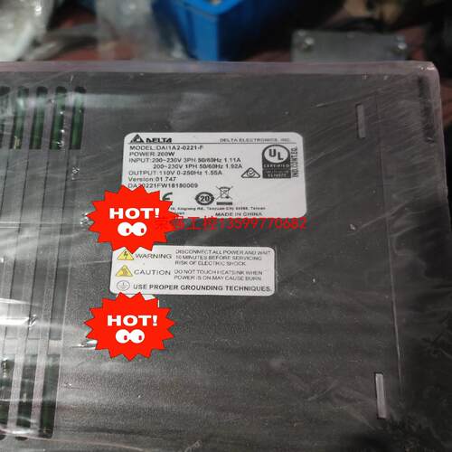 【荣强工控】台达伺服DAI1A2-0221-F，200w，成色十分漂亮，