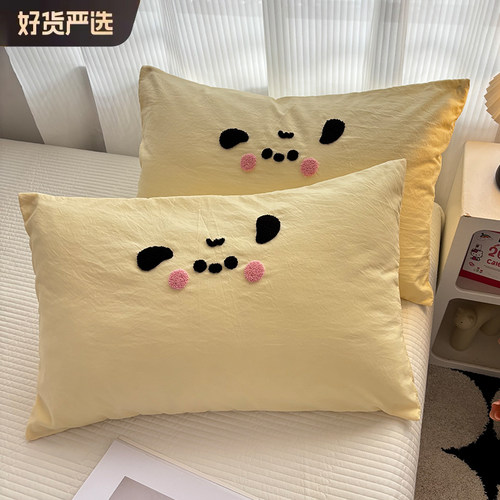 2025新款夏季毛巾绣单个枕头芯套装一对装2儿童全棉纯棉48cmx74cm