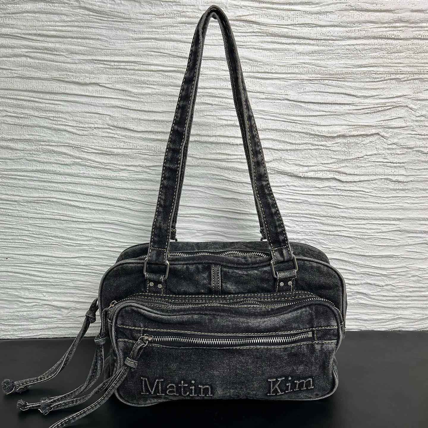 matinkim牛仔多口袋托特包女