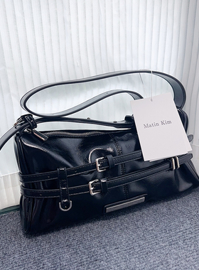 韩国小众品牌matin kim包包女款2025复古油蜡皮单肩腋下包斜挎包