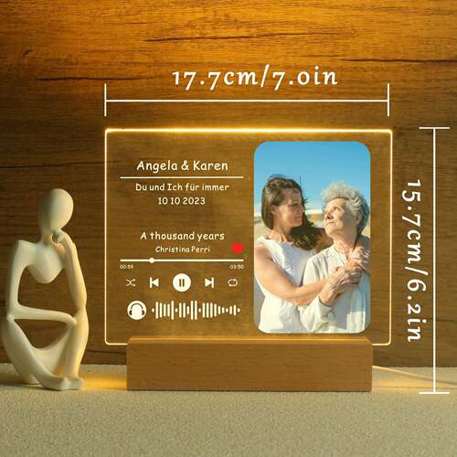 母亲印节歌曲版刷亚克力小送夜灯妈妈的礼物灯334床头灯卧室纪念