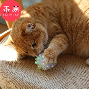 响纸球A1v501 彩色响纸球猫咪解闷玩具小猫宠物用品逗猫彩纸团