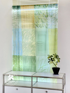 夏日透风窗帘雪纺纱小清新浮帘免打孔门帘典雅阳台纱帘面料