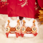 舞绣缘原创手工虎头鞋 女成人红色汉服鞋 新中式 曾黎同款 平底绣花鞋