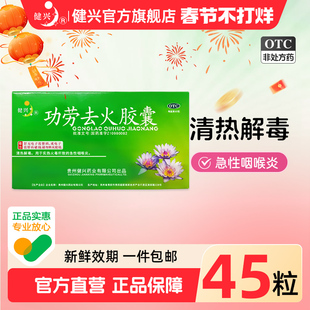 健兴功劳去火胶囊0.3g*45粒清热解毒实热火毒急性咽喉炎