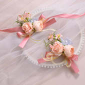 高级婚礼新郎新娘结婚胸花超仙精美伴郎伴娘别花姐妹团粉色手腕花