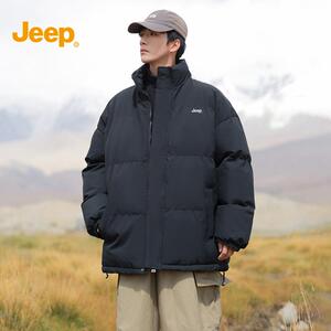 jeep吉普羽绒棉服面包棉衣外套立领潮流加厚青少年防寒服2024新款