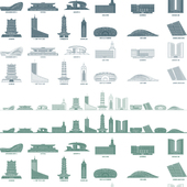 合肥安徽城市建筑剪影天际线旅游线描稿设计插画图地标志景点素材