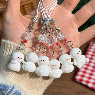 可爱雪娃娃立体挂件冬日系列甜美雪人透色吊坠手机链情侣闺蜜配饰