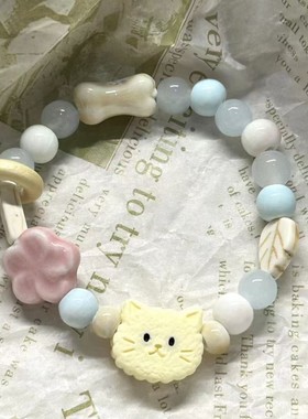 新款可爱猫咪手链手串ins风女生情侣闺蜜礼物时尚饰品首饰