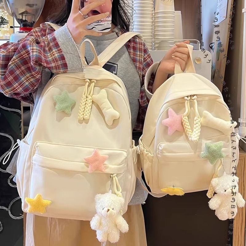 法国M LUCK书包女生学生简约百搭少女学院风迷你双肩包轻便小背包