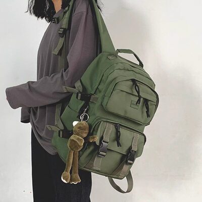 法国ZAMP初高中大学生书包减负护脊女工装双肩包大容量旅行时尚男