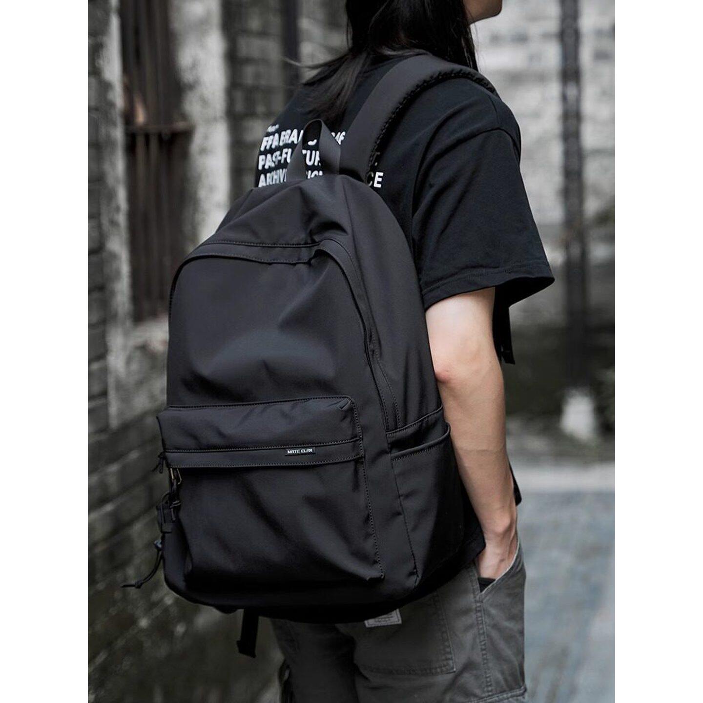 法国CavienKIon书包男士纯色大学生减负双肩包潮流高中初中生背包