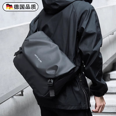 德国男士斜挎包2025新款机能斜背包大容量电脑包休闲单肩包骑行包