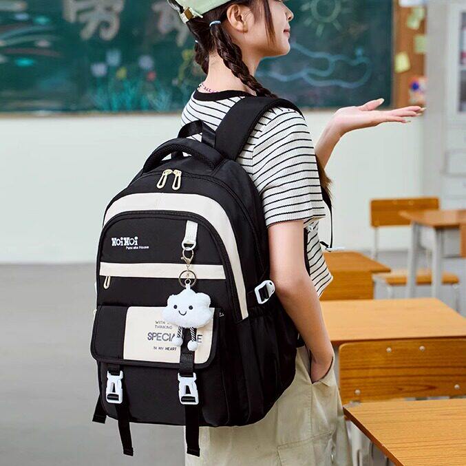 新款减负护脊超大容量书包女生高中中学生初中生小学生轻便双肩包