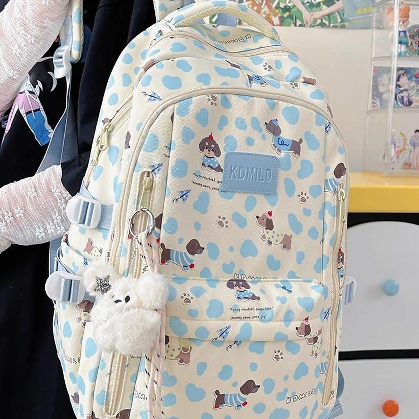 香港IT HKins高颜值高中初中小学生书包女生新款大容量双肩背包女