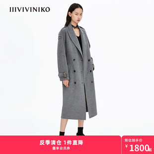 有肩章保暖羊绒双面呢大衣 IIIVIVINIKO冬季 设计师品牌