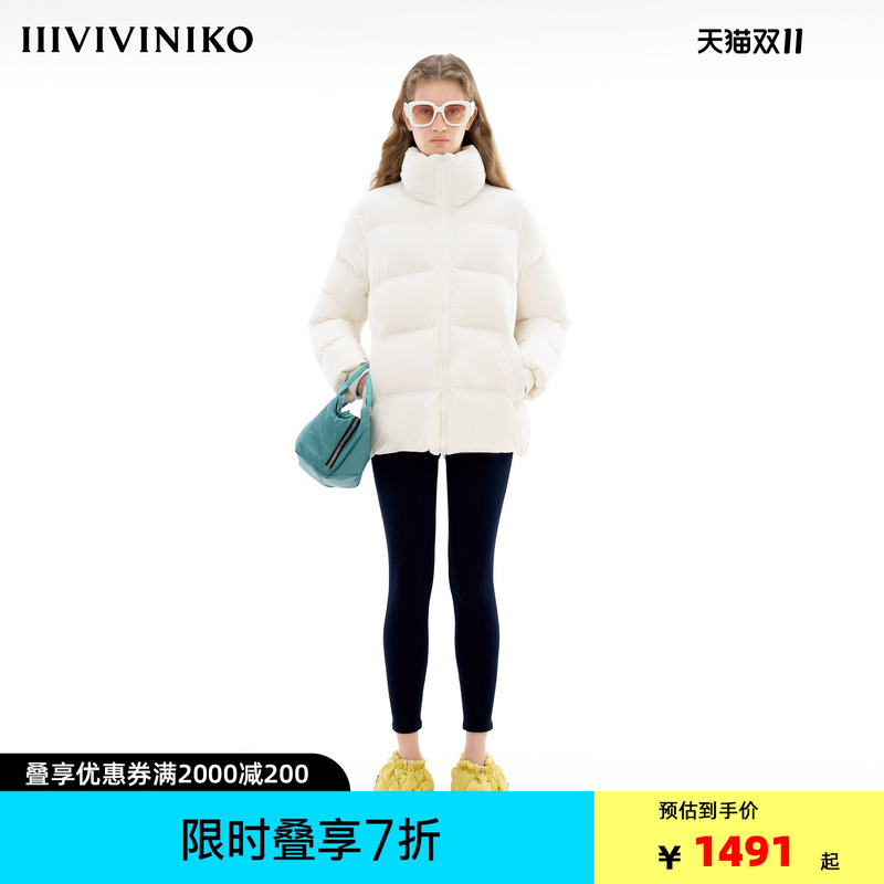 IIIVIVINIKO设计师品牌冬季新品宽松H型鹅绒羽绒服女R349148071D