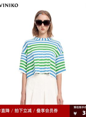 IIIVIVINIKO2023夏新品松身针织套头T恤女M320123606E