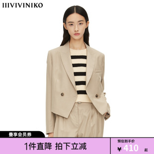 女M212306147B 羊毛混纺短西装 IIIVIVINIKO春夏新品 时髦修身