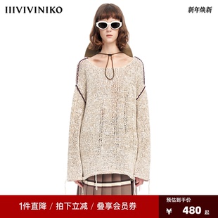 PLUS小众设计一字头套头衫 VVNK JANE