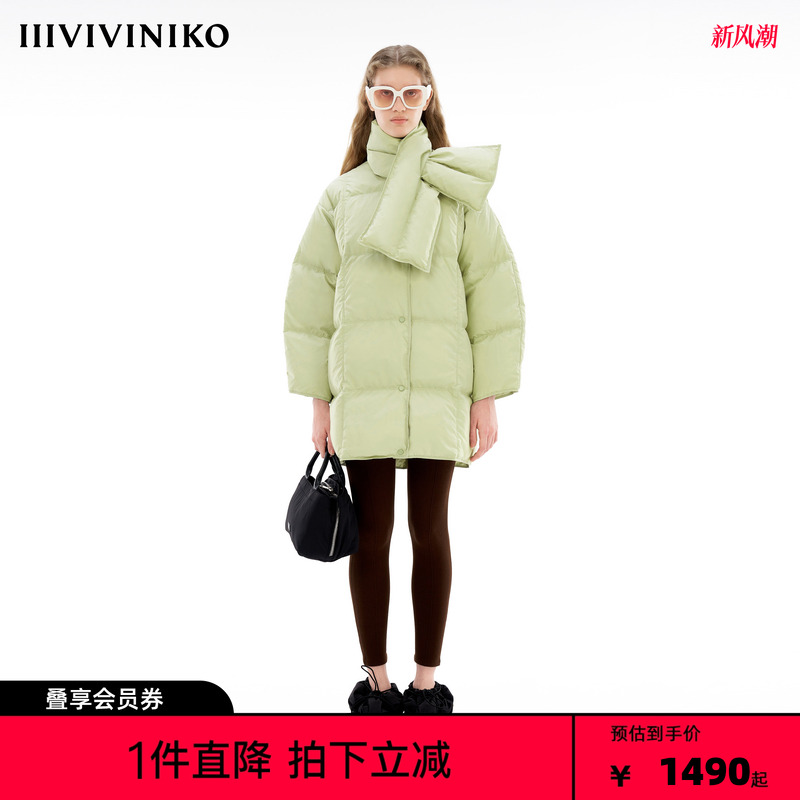 IIIVIVINIKO设计师品牌冬季新品中长款茧形羽绒服女R349137075D