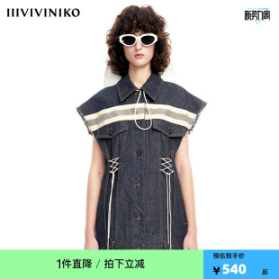 无袖 VVNK 小众设计复古工装 PLUS 牛仔马甲外套 JANE