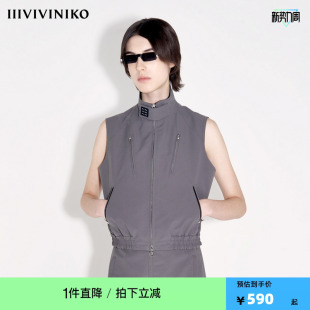 简约时尚 VVNK 新款 PLUS春季 气质拉链马甲外套女J413056006B JANE