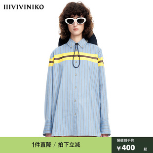 衬衫 VVNK 竖条纹长袖 男友风廓形男女同款 JANE PLUS小众设计时尚
