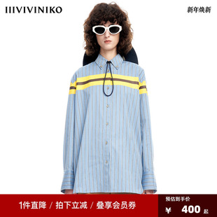 JANE 衬衫 PLUS小众设计时尚 竖条纹长袖 男友风廓形男女同款 VVNK