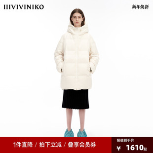 IIIVIVINIKO 连帽H型羽绒服女M349105038F 大鹅棉感羽绒