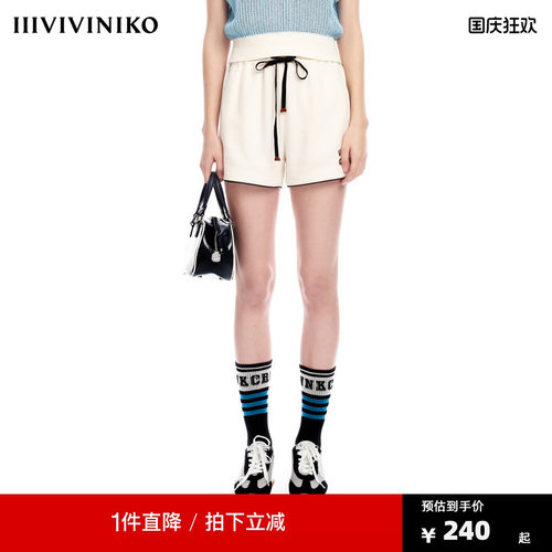 IIIVIVINIKO2023夏新品抽绳运动感裤子女M320828363D