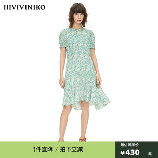 人丝藤蔓花卉印花连衣裙女M210625131B IIIVIVINIKO春夏新品