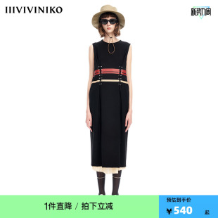 圆领连衣裙 PLUS小众设计罗马布无袖 VVNK JANE