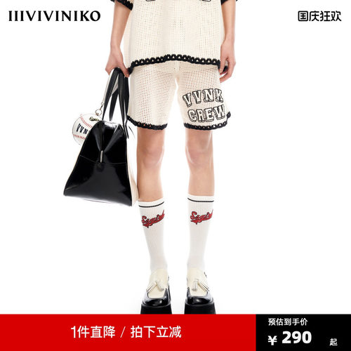 IIIVIVINIKO2023夏新品钩针宽松运动短裤子女M323817626E