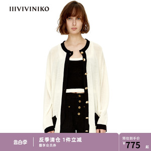 IIIVIVINIKO秋冬新品一手长拼色长款针织衫女M230202651A