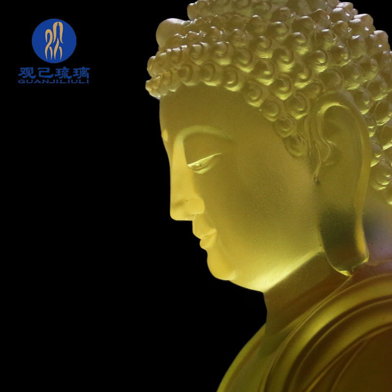 8寸汉传琉璃药师佛佛像摆件居家佛堂寺庙摆放琉璃万佛墙生产