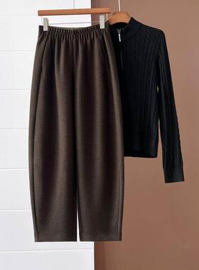 高球奢时尚筒羊九气裤女秋冬加厚瘦DLV镰刀裤直显弯毛刀AZH分哈伦