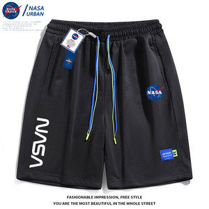 NASA URBAN联名短裤2024新款夏季宽松休闲运动裤男美式潮牌沙滩裤