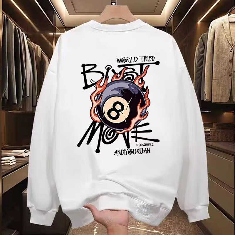 【一折专区】奥特莱斯秋冬新款重磅潮流圆领套头卫衣大码衣简约男