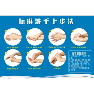七步洗手法墙贴亚克力幼儿园医院洗手七步法标识牌贴专业七部洗手法消毒流程图食品厂八步六步洗手步骤图定制